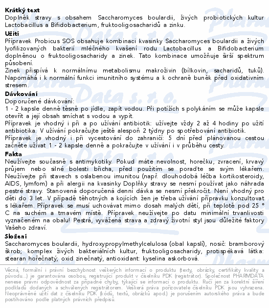 Probicus SOS cps.30 Generica