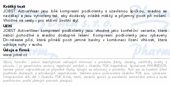 JOBST ActiveWear I.KT pun.lýt.+šp.vel.M bílé
