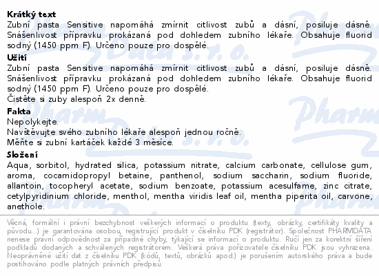 LIVSANE Sensitive zubní pasta 75ml