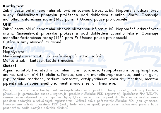 LIVSANE Whitening zubní pasta 75ml