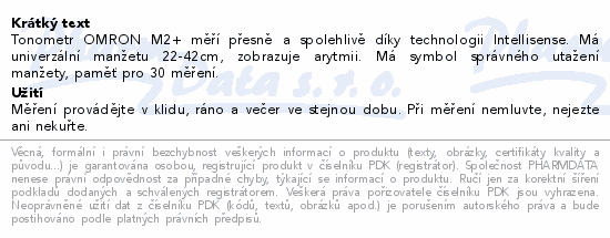 Tonometr digitální OMRON M2+
