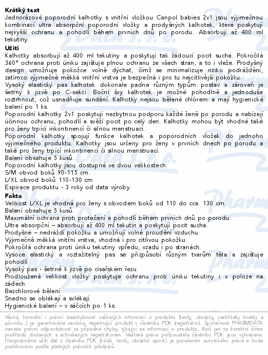 Canpol babies Poporod. kalhotky s vložkou L/XL 5ks