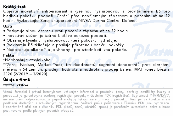 NIVEA Derma Control Defend AP sprej 150ml 91765