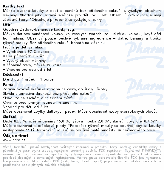 Goodies Fruit  kousky banán a datle 20g