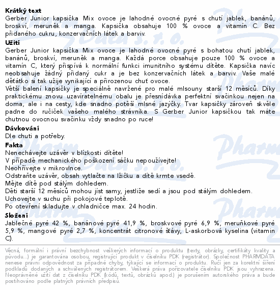 Gerber Junior Mix ovoce kapsička 110g 12m+