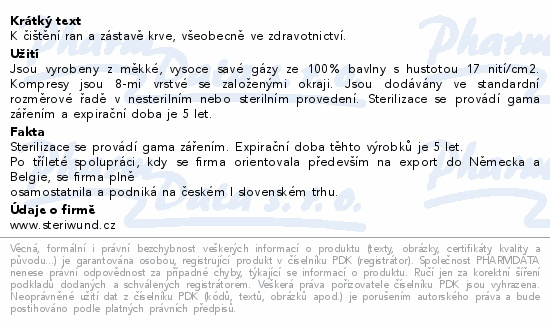 Gáza hydr.kompr.ster.5x5cm/5ks Steriwund