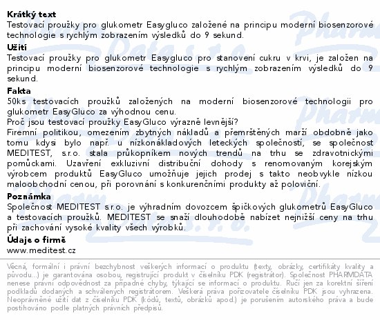 EasyGluco auto-coding testovací proužky 2x25ks