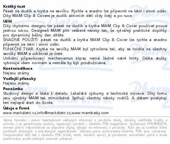 MAM Pásek na dudlík s krytkou Clip&Cover 0+m 1ks