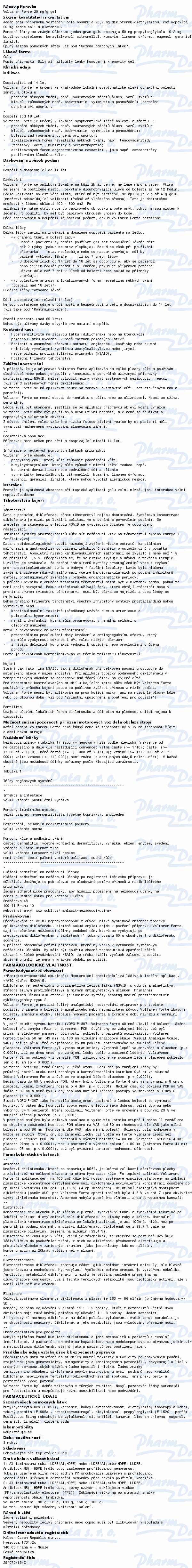 Voltaren Forte 20mg/g gel 50g CZ