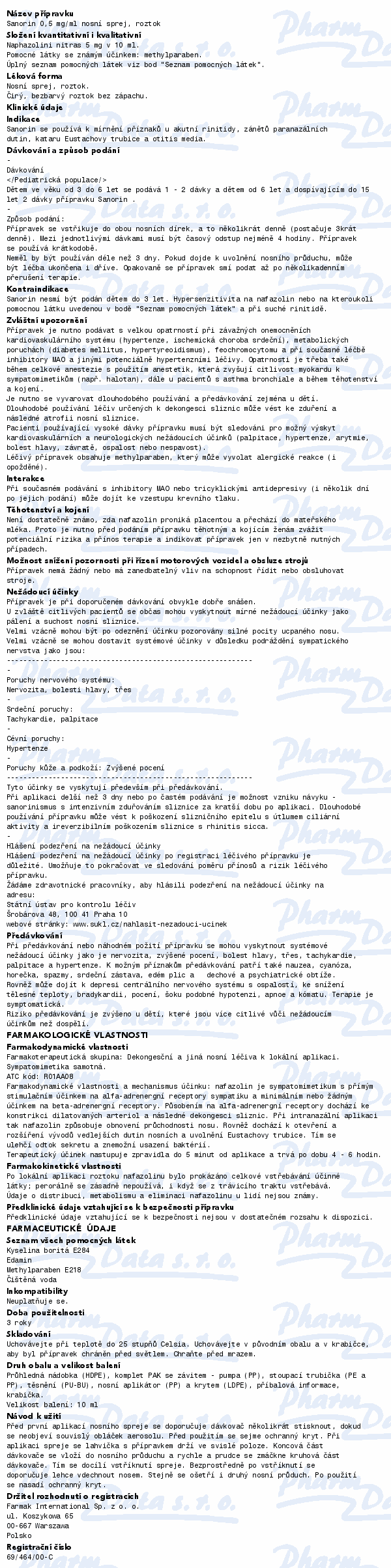 Sanorin 0.5mg/ml nas.spr.sol.1x10ml